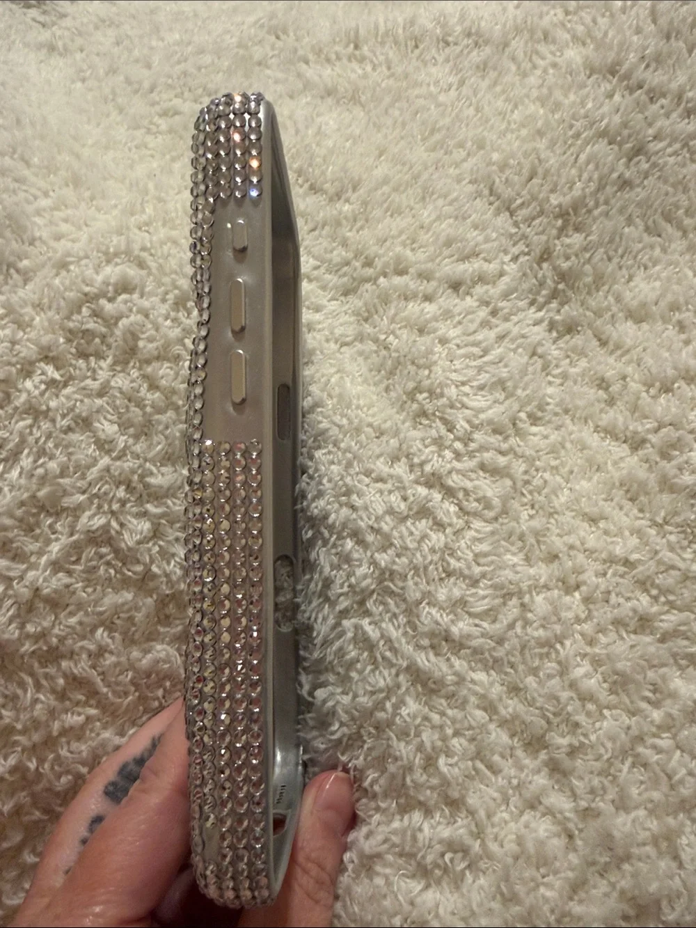 iPhone Rhinestone Bling Case - Silver